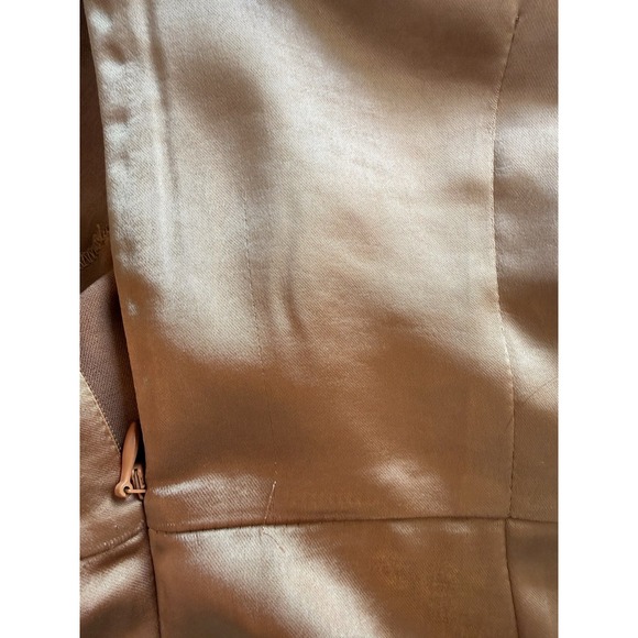 Bohme Satin Maxi Dress Copper Bronze Tie Waist Short Sleeve Medium Modest - Picture 8 of 8